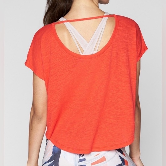 Athleta Tops - Athleta Red Basic Cotton Top w/ Cutout Back - Size Medium